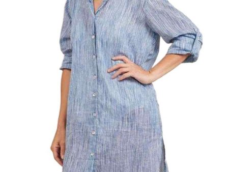 Suri Navy Button Down Beach Tunic For Sale