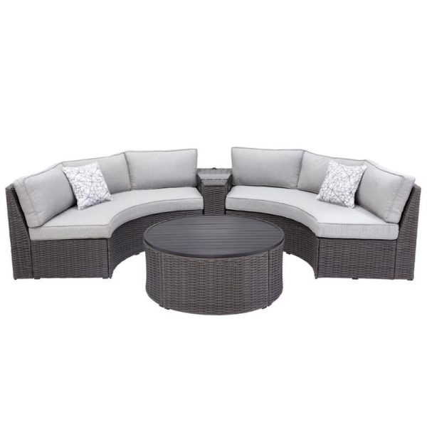 Living Accents Walnut Wicker Frame Loveseat Set Sale