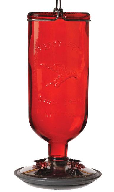 Perky-Pet Red Antique Glass Bottle Hummingbird Feeder - 16 oz. Cheap