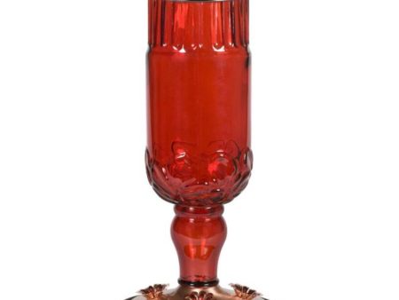 Perky-Pet Red Antique Glass Bottle Hummingbird Feeder - 24 oz. Supply