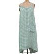 Aqua Gingham Pocketed Cotton Apron Supply