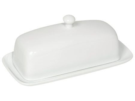 Now Designs Matte White Stoneware Butter Dish Online now