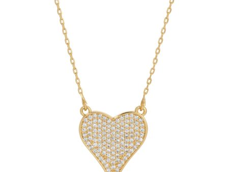 Pave Heart Necklace Hot on Sale