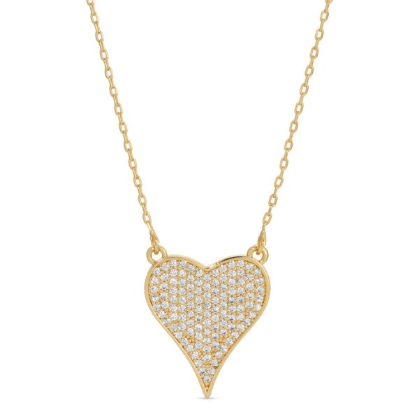 Pave Heart Necklace Hot on Sale