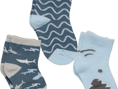 Shark Pattern Baby Socks - 3 Pair For Sale