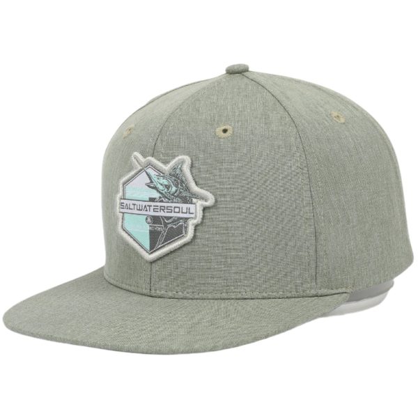 Salt Water Soul Green Marlin Snapback Hat For Cheap