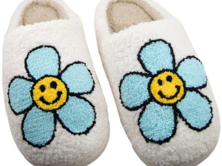 Katydid Fuzzy Happy Face Slippers Hot on Sale