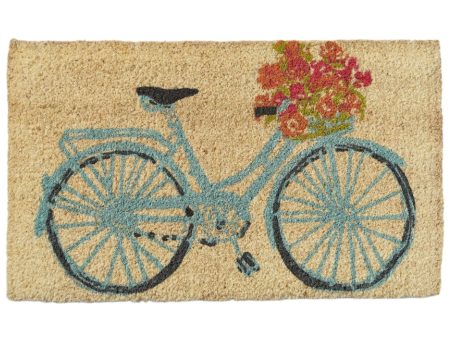 Vintage Bicycle w  Flowers Coir Mat - 18  x 30  Supply