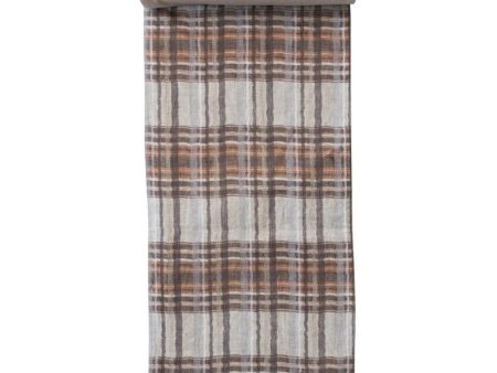 Fall-Themed Plaid Woven Cotton Table Runner - 14  x 108  Online