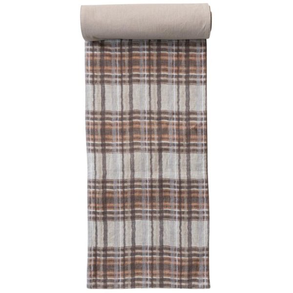 Fall-Themed Plaid Woven Cotton Table Runner - 14  x 108  Online