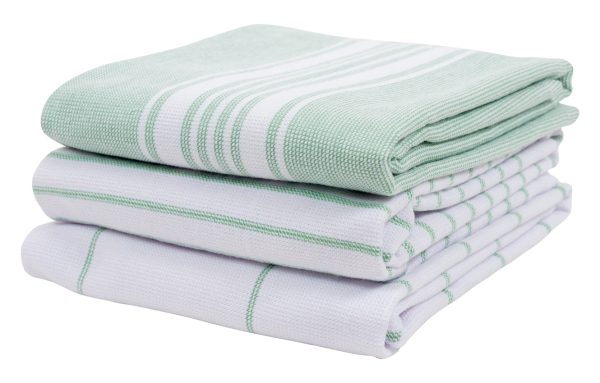 Egyptian Cotton Terry Kitchen Towels (Green) - 3 pc. Online