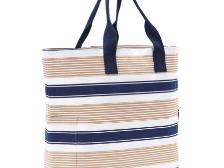 Neutral Stripe Classic Carryall Tote Supply