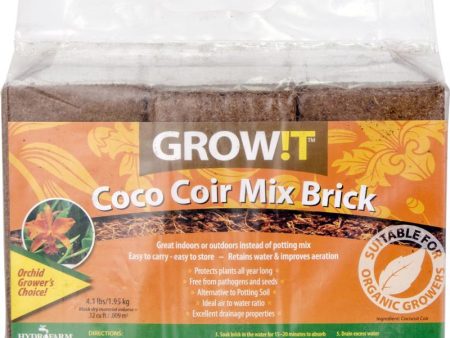 Growit All-Purpose Organic CoCo Coir Mix Brick - 3 pc. Online now