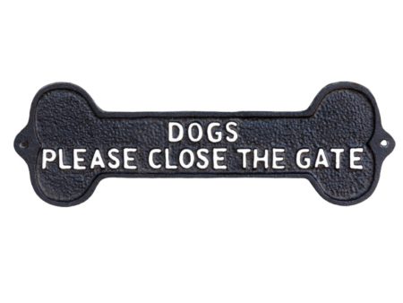 Please Close the Gate  Dog Bone Sign - 13.25  x 4.25  For Discount