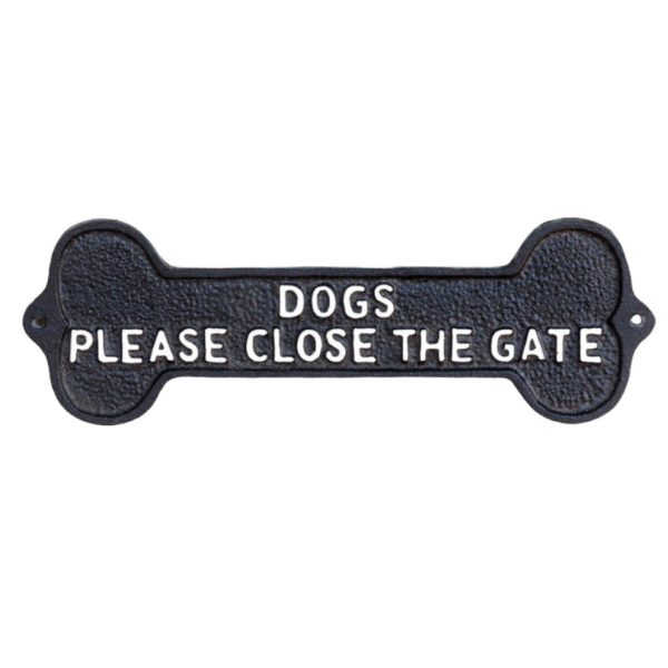 Please Close the Gate  Dog Bone Sign - 13.25  x 4.25  For Discount