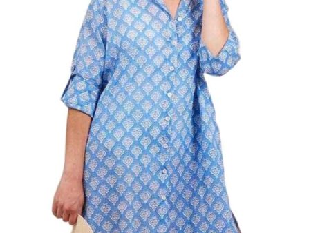 Fifer Blue Button Down Beach Tunic Discount