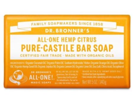 Dr. Bronner s Organic Fair Trade Pure-Castile Bar Soap - 5 oz. Sale