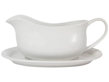 Now Designs Matte White Stoneware Gravy Boat & Saucer Fashion