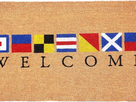 Nautical Flags  Welcome  Coir Mat - 17  x 29  Hot on Sale