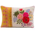 Precious Threads Embroidered Velvet Floral Pillow - 24  x 16  For Sale