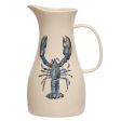 Blue Lobster Stoneware Pitcher - 10  For Sale