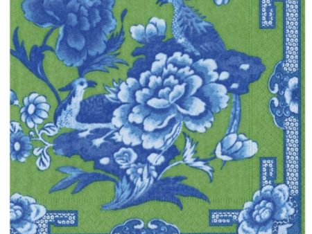 Blue Green Birds & Flowers Paper Napkins Online Sale