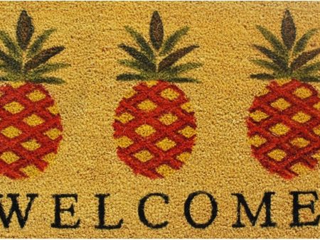 Pineapples  Welcome  Coir Mat - 17  x 29  Online Sale