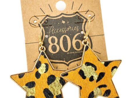 806 Accessories Leopard Print Star Earrings Online Hot Sale