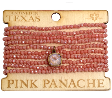 Pink Panache Austrian Crystal Beaded Bracelet Set - 10 pc. (Pink) Online Sale