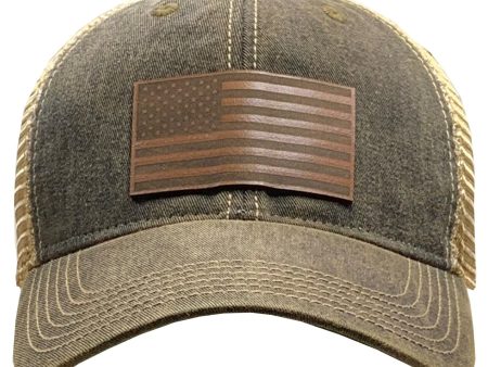 American Flag Leather Patch Trucker Hat Supply