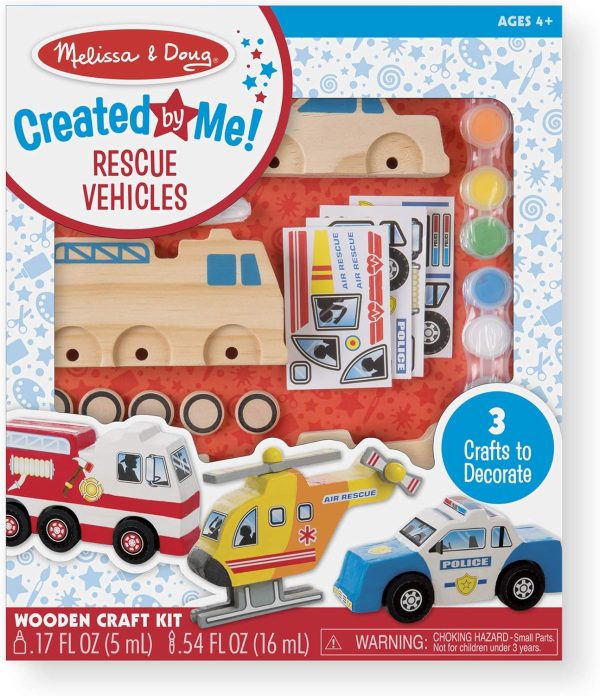 Wooden Rescue Vehicles Paint & Decoration Set on Sale