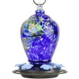 Nature s Way Blue Stained Glass Hummingbird Feeder - 28 oz. For Sale