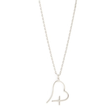 Free-Form Heart & Cross Necklace on Sale