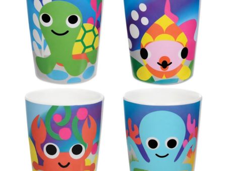 French Bull Melamine Ocean-Themed Kids Juice Cups - 4 Pc. For Cheap