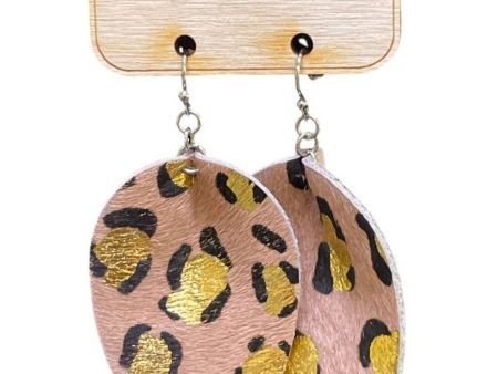 Pink Panache Leopard Print Teardrop Earrings Supply