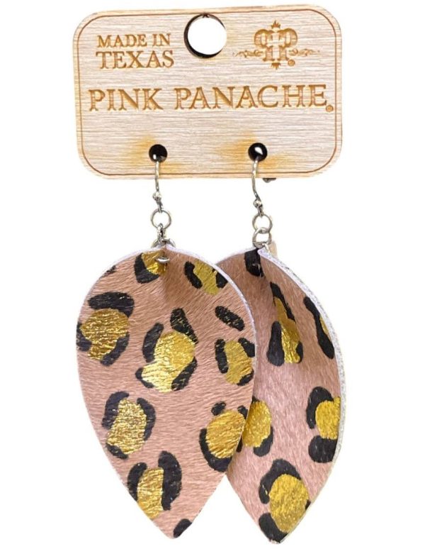 Pink Panache Leopard Print Teardrop Earrings Supply