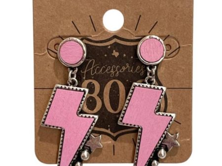 806 Accessories Wooden Lightning Bolt Earrings Hot on Sale