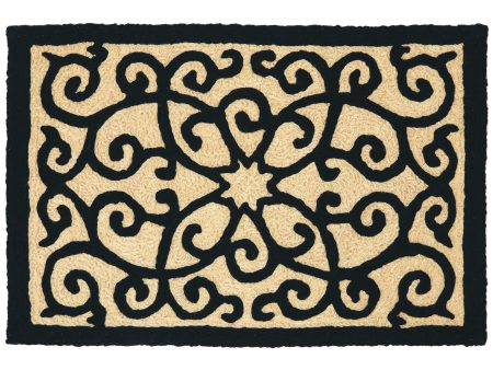 Jellybean Frontgate Black & Tan Accent Rug - 20  x 30  Online Hot Sale