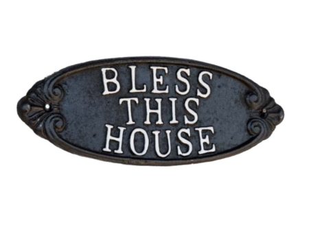 Bless This House  Cast Iron Sign - 9.25  x 3.5  For Discount