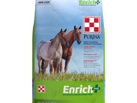 Purina Enrich Plus Horse Feed Pellets - 50 lb. Hot on Sale