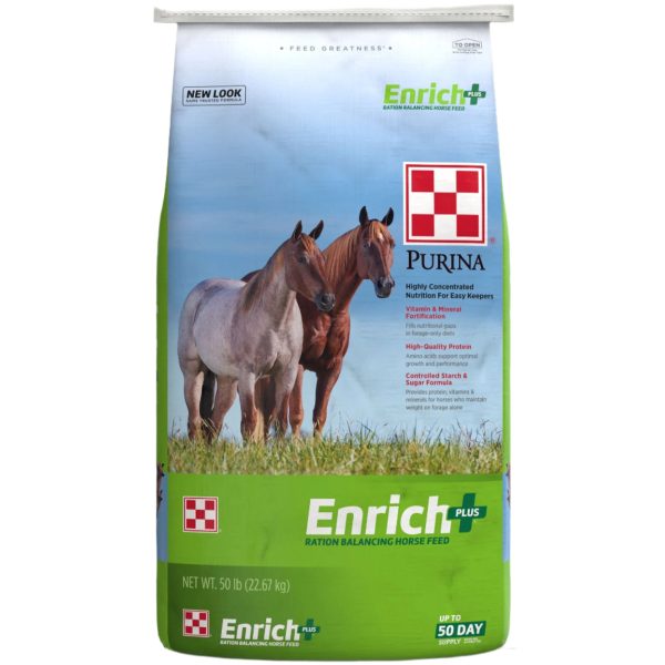 Purina Enrich Plus Horse Feed Pellets - 50 lb. Hot on Sale